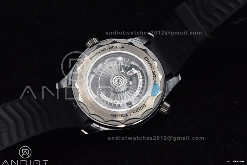 Rubber Black GoAnywhere Seamaster 300M 1081 Diver VSF A Edition Strap PVD Best Black Dial on 0517